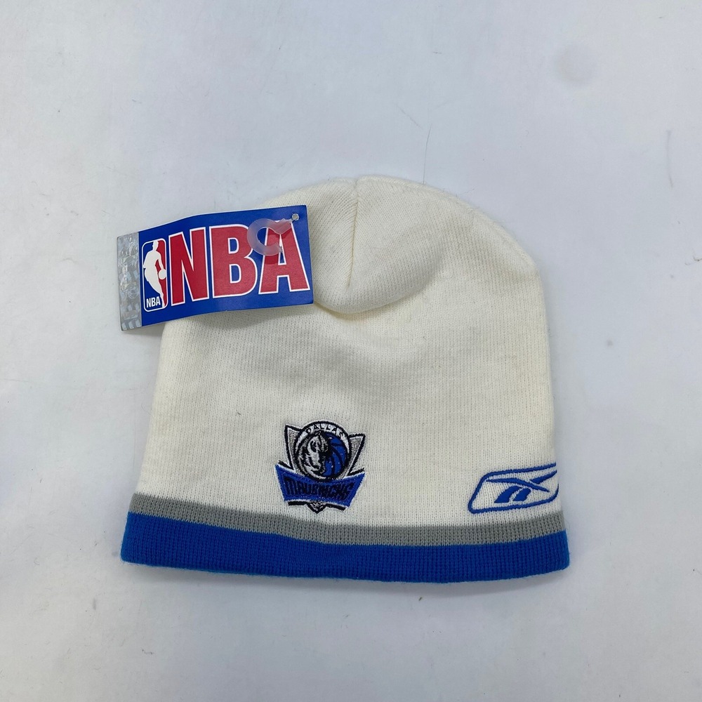 Dallas Mavericks Knit Beanie Hat Reebok White One Size OS Kids NBA Skull Cap